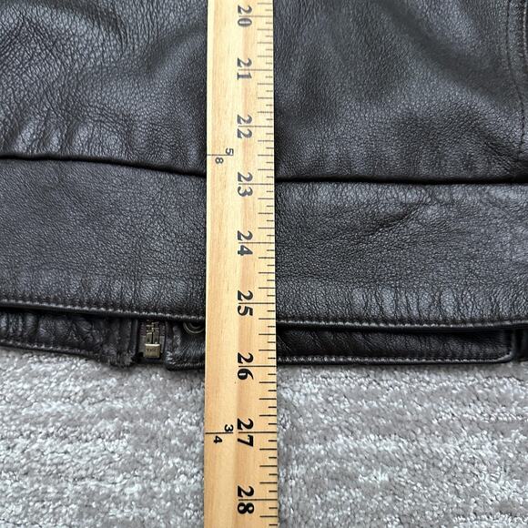 MR Florence Italy Jacket Mens 50 Brown Leather Bomber Made In Italy Full Zip - Picture 16 of 16